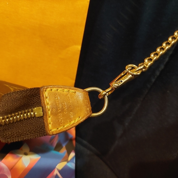 Bucket Monogram Pochette Louis Vuitton w/New Crossbody Coach Chain - Picture 12 of 15